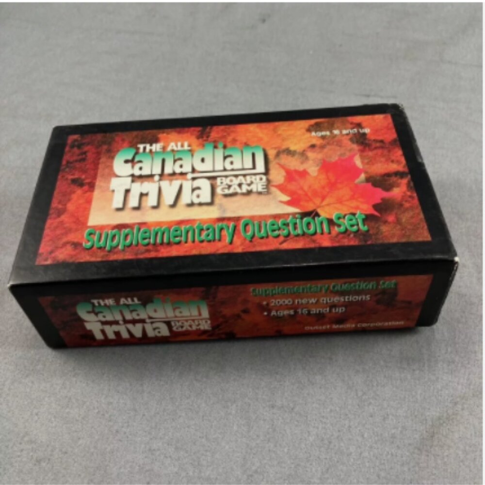 1998 All Canadian Trivia Board Game Supplementary Question Set Outset Media